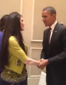 Barbara Lazaroff meeting President Obama 2012