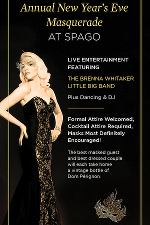 Annual New Year's Eve Masquerade logo Spago Beverly Hills