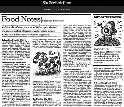 1993 New York Times Food Notes, Women Chefs founding including Barbara Lazaroff 