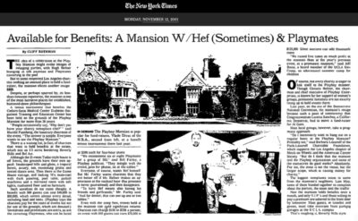 2001-11-12 NY Times Playboy Mansion story, Barbara Lazaroff quoted