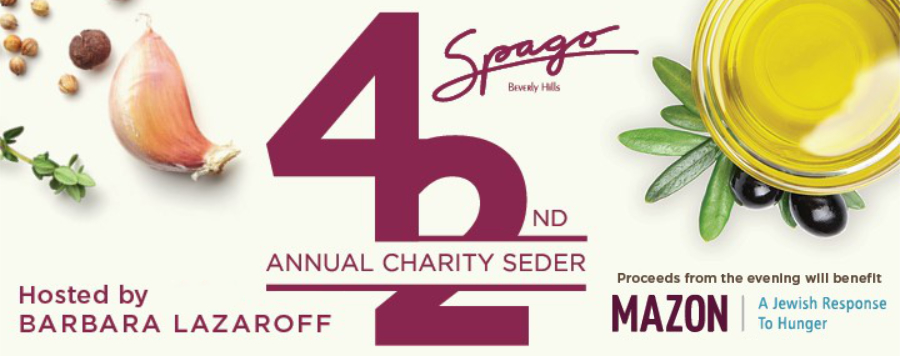42nd Annual Interfaith Passover Charity Seder Hosted by Barbara Lazaroff co-founder and owner of the renowned Spago Beverly Hills restaurant banner