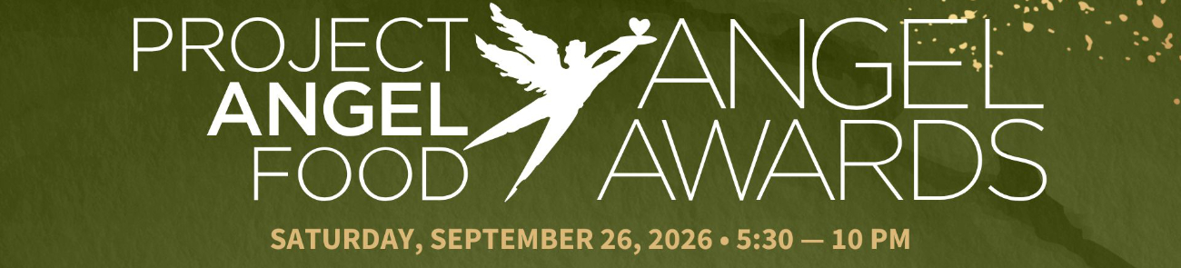Project Angel Food's Annual Angel Awards Gala 2026 banner with date