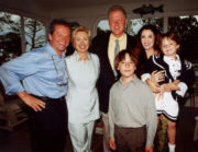 Clintons-and-Lazaroff-Puck-Family-at-friends The Wolfgang Puck - Barbara Lazaroff family with President Bill Clinton and Hillary Clinton.