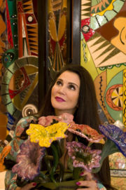 For her Frette store showcase, Barbara Lazaroff brought over some items from her own home. The room divider that Photographer Martin Cohen had fun photographing Barbara in front of during their showcase shoot is one of Barbara's personal items. For her Frette store showcase, Barbara Lazaroff brought over some items from her own home. The room divider that Photographer Martin Cohen had fun photographing Barbara in front of during their showcase shoot is one of Barbara's personal items.