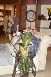 Barbara Lazaroff's bedstead design at her Frette showcase