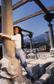 Barbara Lazaroff and a Granita pillar as the pillars evolve. Barbara Lazaroff and a Granita pillar as the pillars evolve.