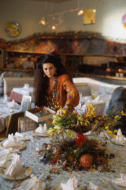 Barbara Lazaroff setting a table at her Granita restaurant Barbara Lazaroff setting a table at her Granita restaurant