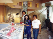 Barbara Lazaroff and crew lay out Granita's counter Barbara Lazaroff and crew lay out Granita's counter