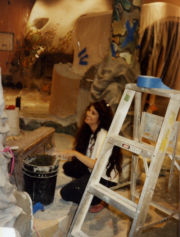 Barbara Lazaroff working on Granita's tiles Barbara Lazaroff working on Granita's tiles