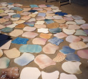 The ocean tile floor of Barbara Lazaroff's Granita The ocean tile floor of Barbara Lazaroff's Granita
