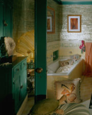 Closer look at Barbara Lazaroff's fantasy design for a period bathroom in Greystone Mansion Closer look at Barbara Lazaroff's fantasy design for a period bathroom in Greystone Mansion