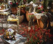 A close-up of some of the fantasy girl's terrace that Barbara Lazaroff created as a fundraiser at Beverly Hills' Greystone mansion A close-up of some of the fantasy girl's terrace that Barbara Lazaroff created as a fundraiser at Beverly Hills' Greystone mansion